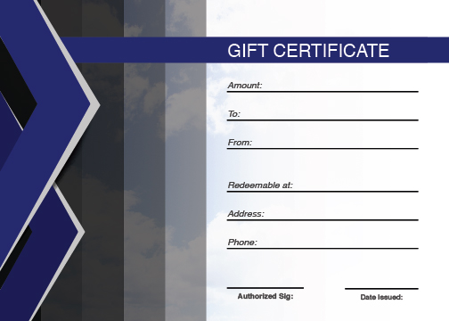 Dark Blue – Gift Certificate Template for Window Tinting